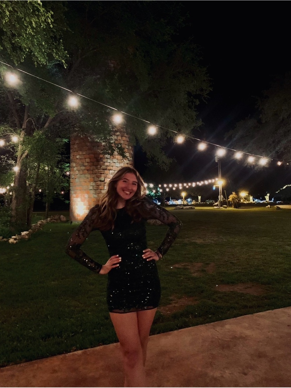 Altar'd State Forest Green Sequin Long-Sleeve Mini Dress